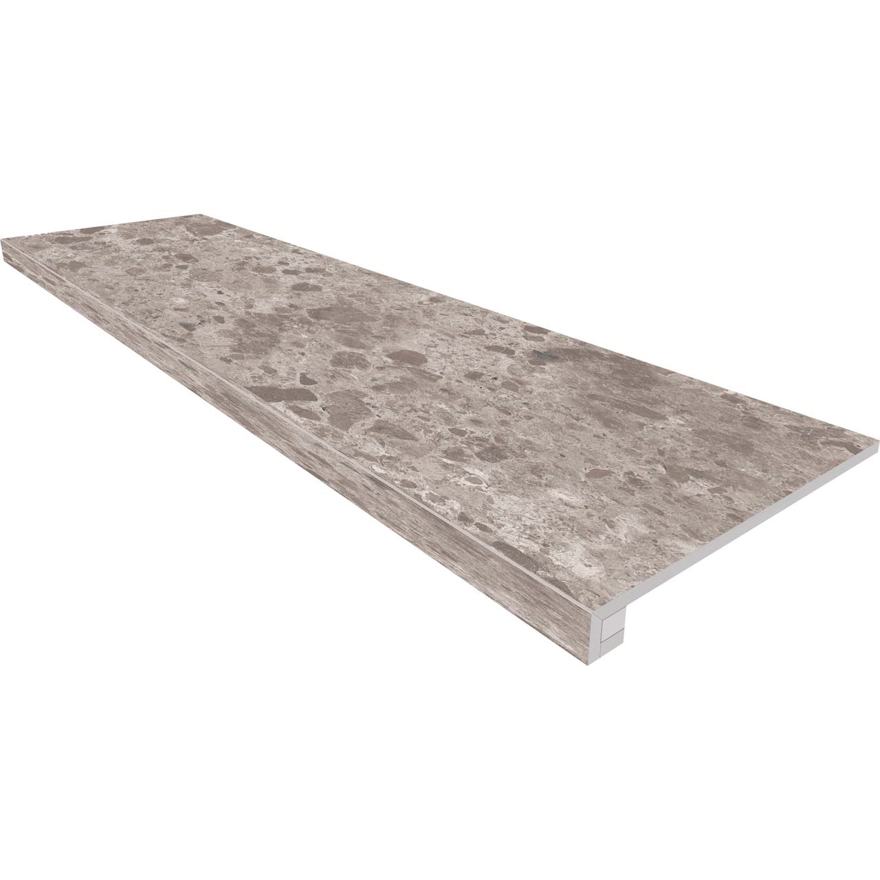 Комплект (Ступень GR03 (33x120x9) непол. (прямоугол. бортик) без насечек + Подступенок (14,5x120x9))