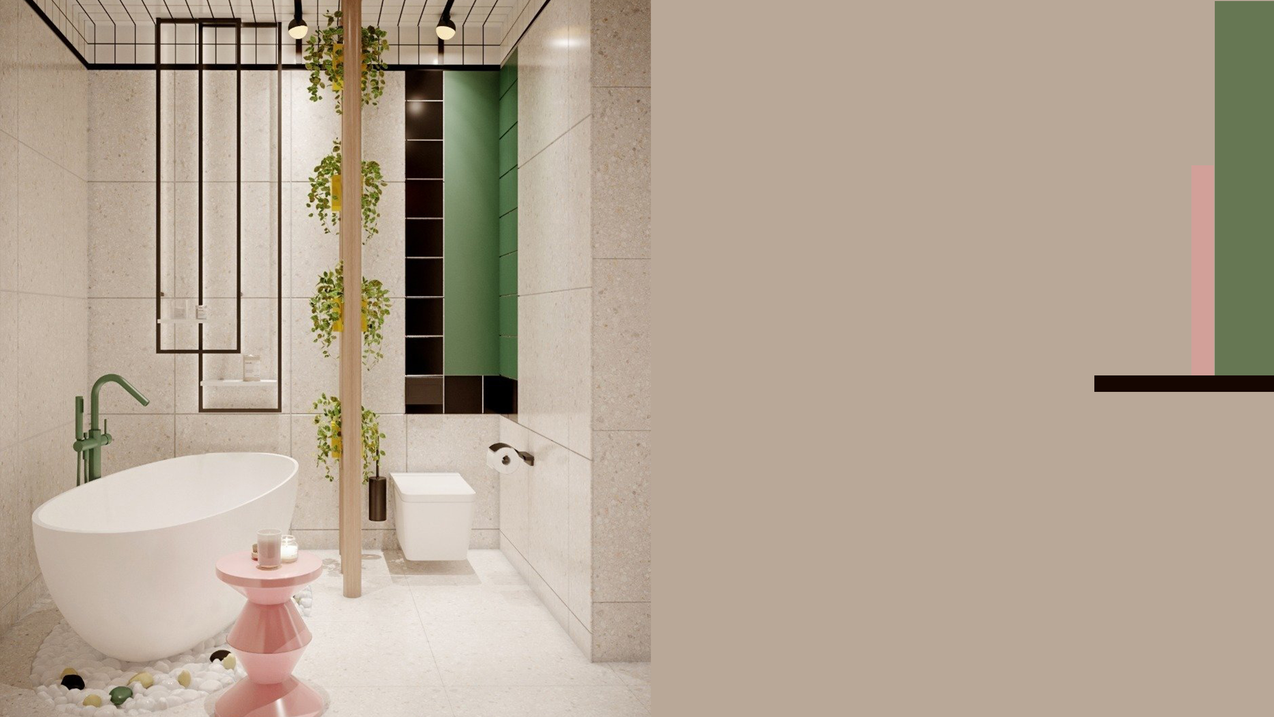 Черно-белая ванная комната — фото нестандартного дизайна