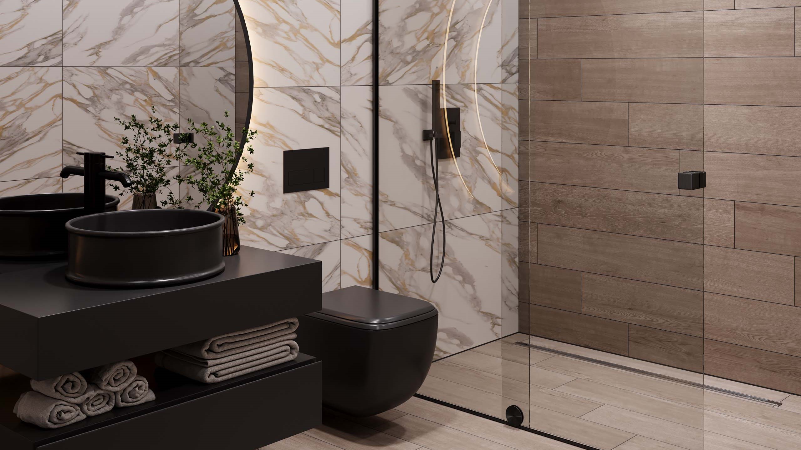 Тренды ванной комнаты 2026: плитка, цвет, свет и детали