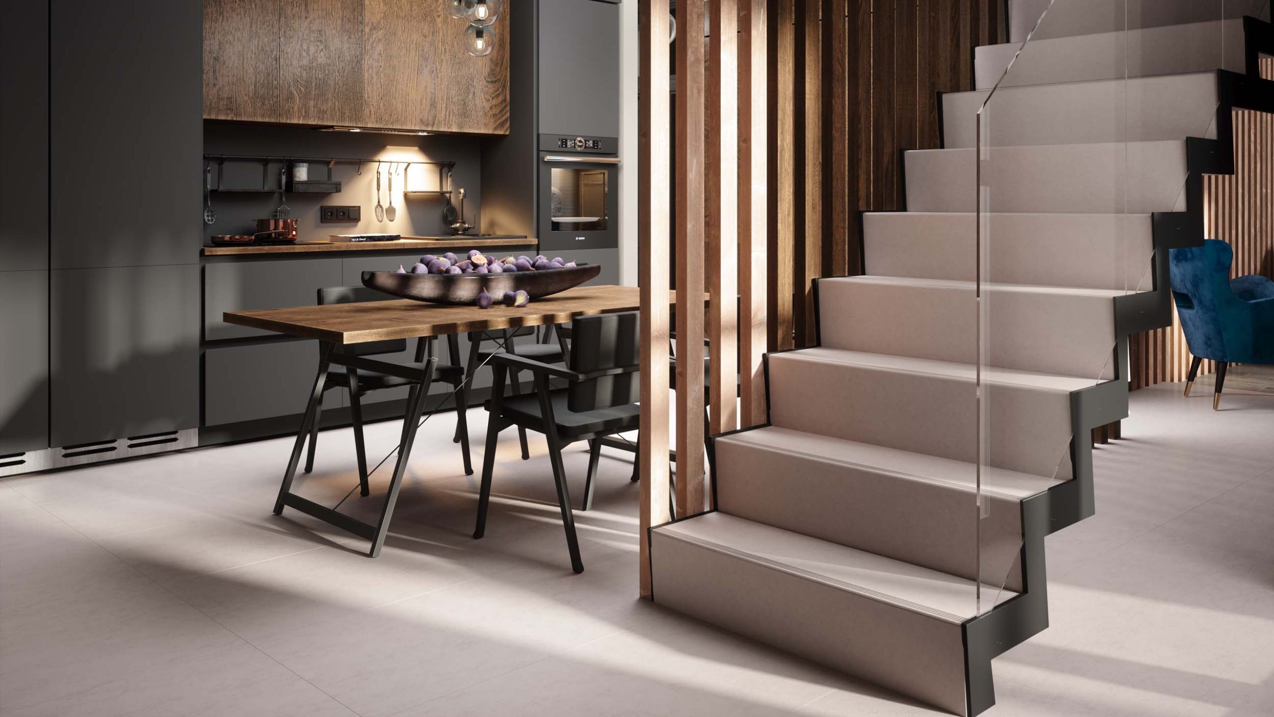 Staircase of porcelain stoneware for a country house: busting myths