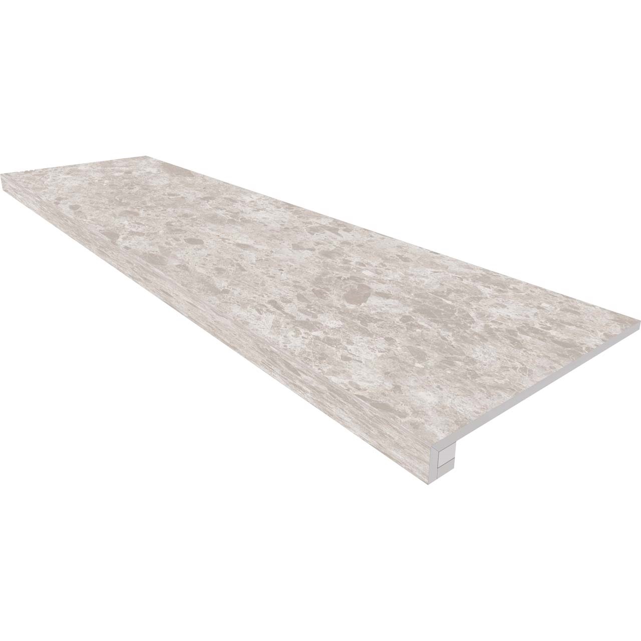 Комплект (Ступень GR01 (33x120x9) непол. (прямоугол. бортик) без насечек + Подступенок (14,5x120x9))