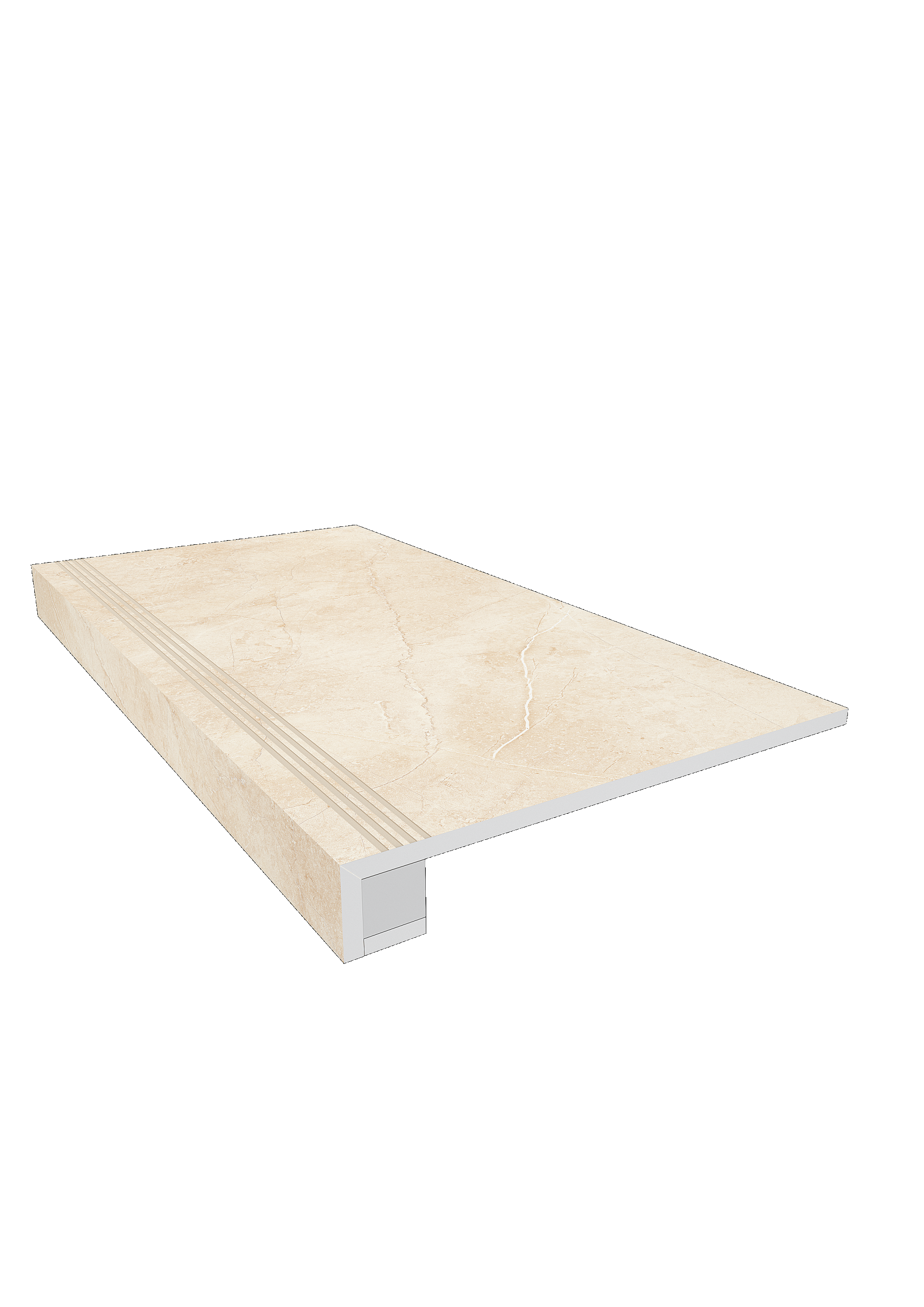 Плитка из керамогранита комплект (ступень ma02 (33x120) непол. (прямоугол. бортик) с насечками + подступенок (14,5x120))