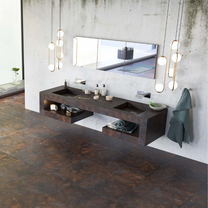  Керамогранит в интерьере ванной комнаты