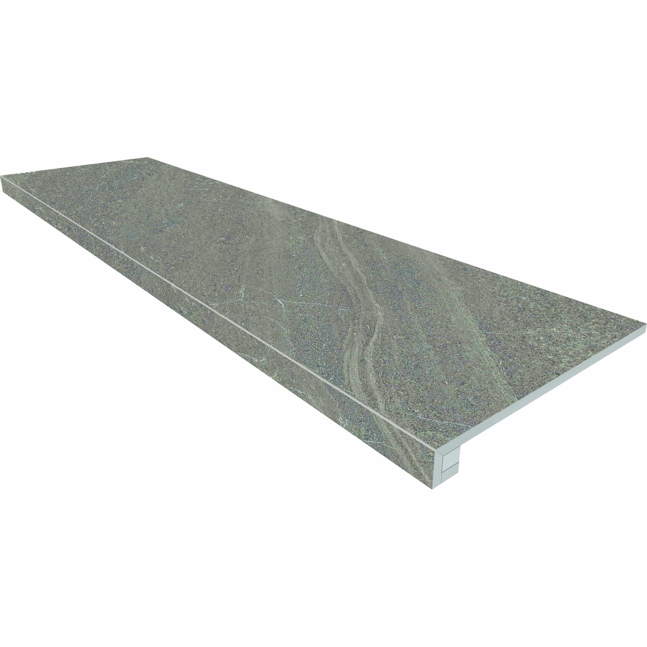 Плитка из керамогранита комплект (ступень gb02 (33x120x9) непол. (прямоугол. бортик) без насечек + подступенок (14,5x120x9))