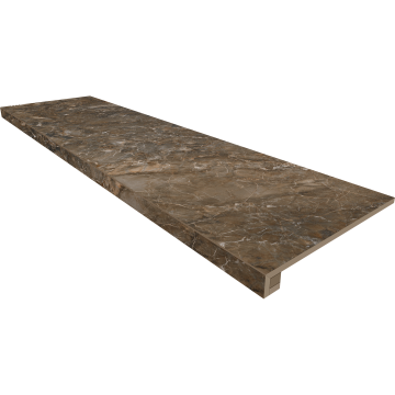 Комплект (Ступень BR04 (33x120x9) непол. (прямоугол. бортик) без насечек + Подступенок (14,5x120x9))