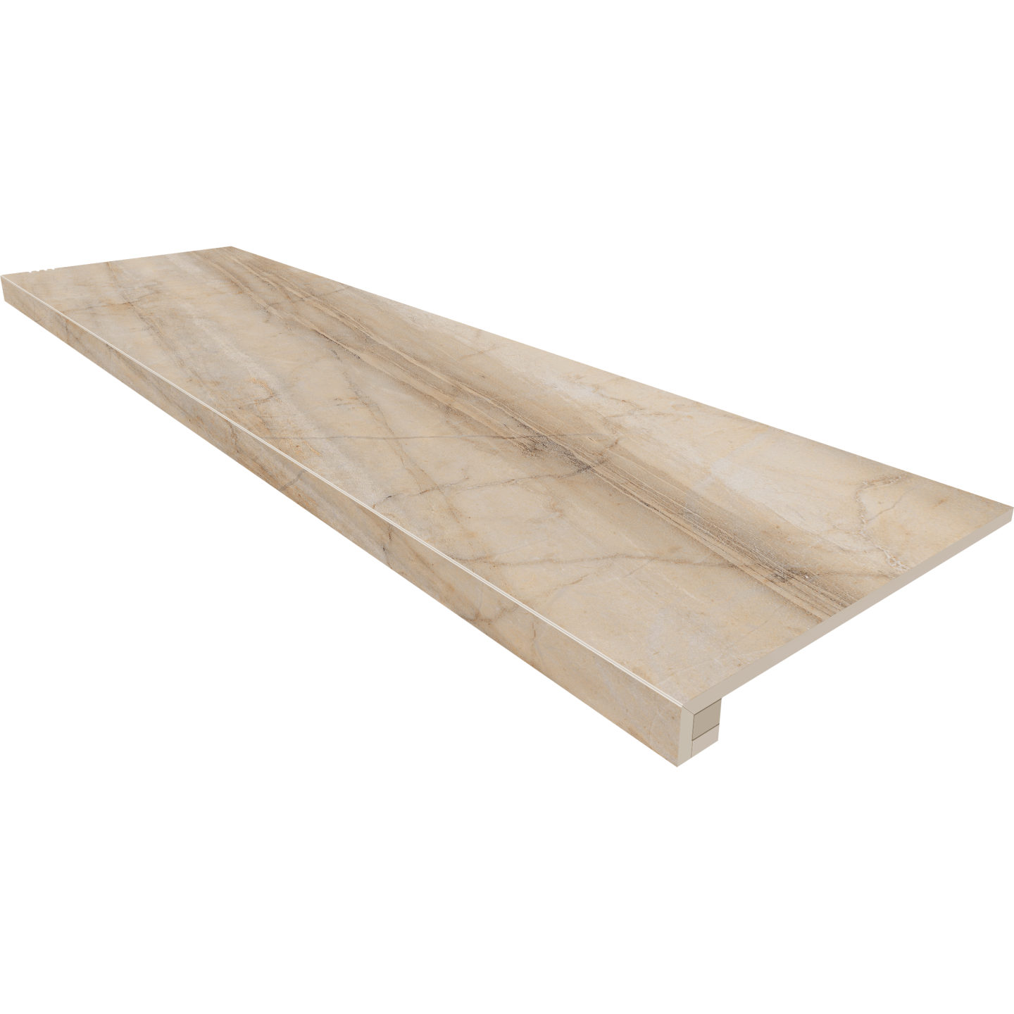 Комплект (Ступень BR01 (33x120x9) непол. (прямоугол. бортик) без насечек + Подступенок (14,5x120x9))