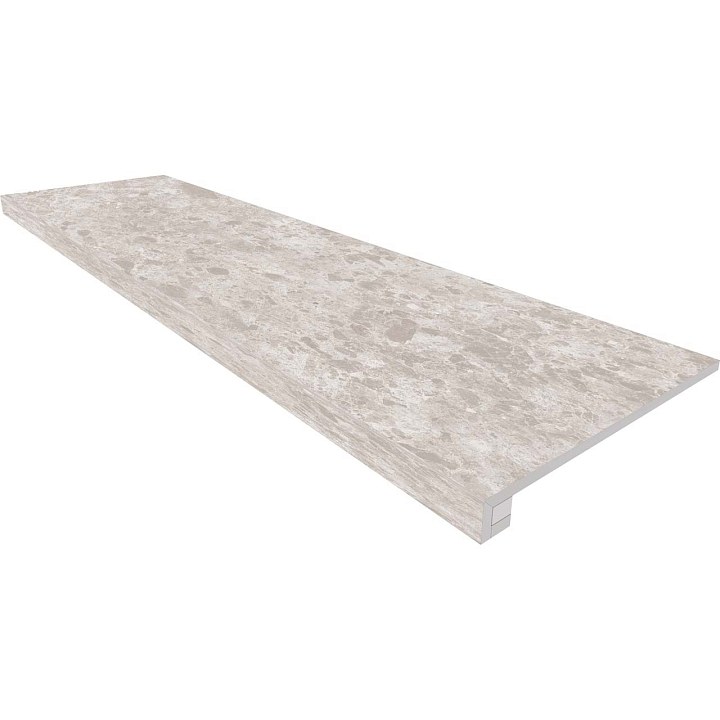 Комплект (Ступень GR01 (33x120x9) непол. (прямоугол. бортик) без насечек + Подступенок (14,5x120x9))