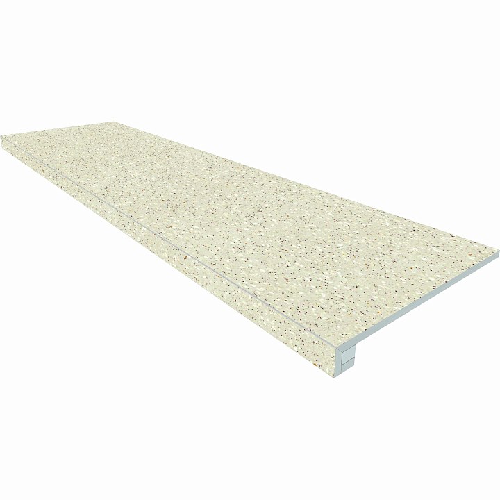 Комплект (Ступень CM02 (33x120x9) непол. (прямоугол. бортик) без насечек + Подступенок (14,5x120x9))