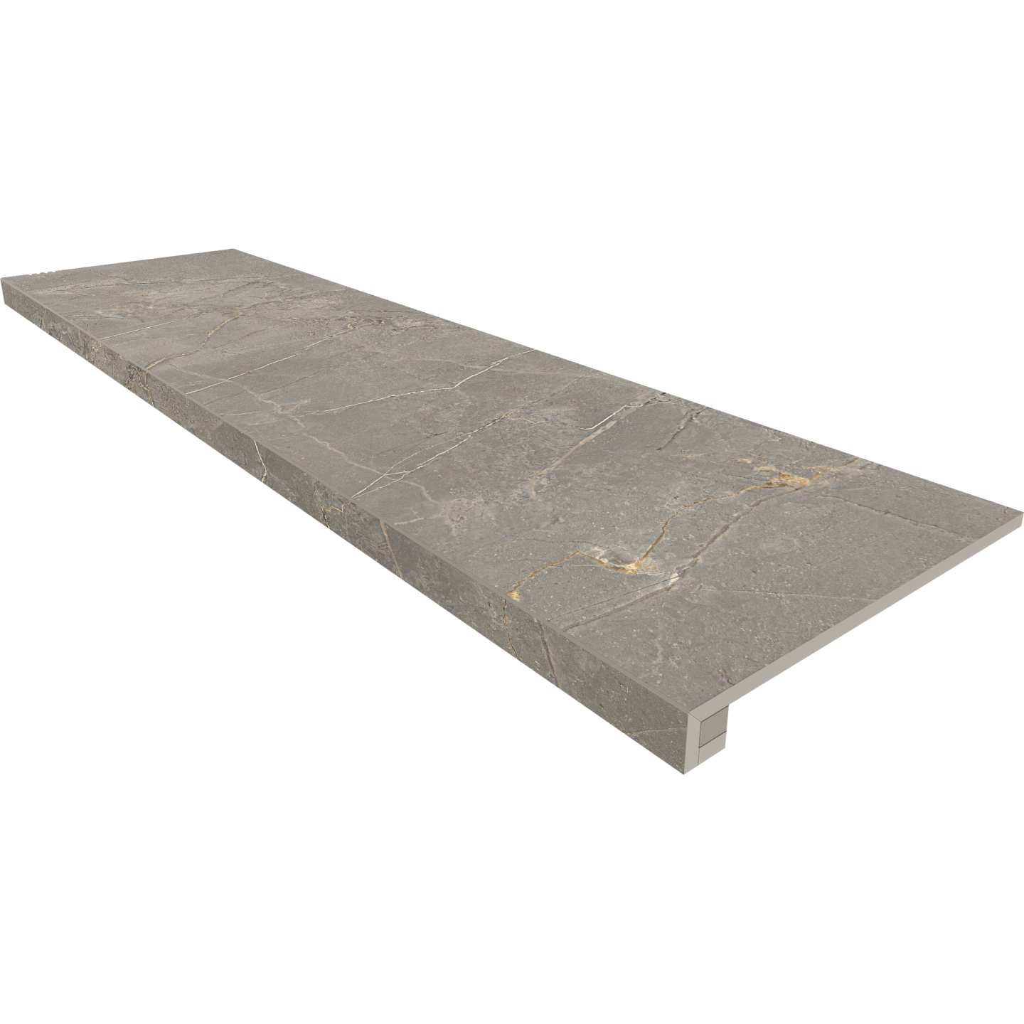 Комплект (Ступень BR03 (33x120x9) непол. (прямоугол. бортик) без насечек + Подступенок (14,5x120x9))