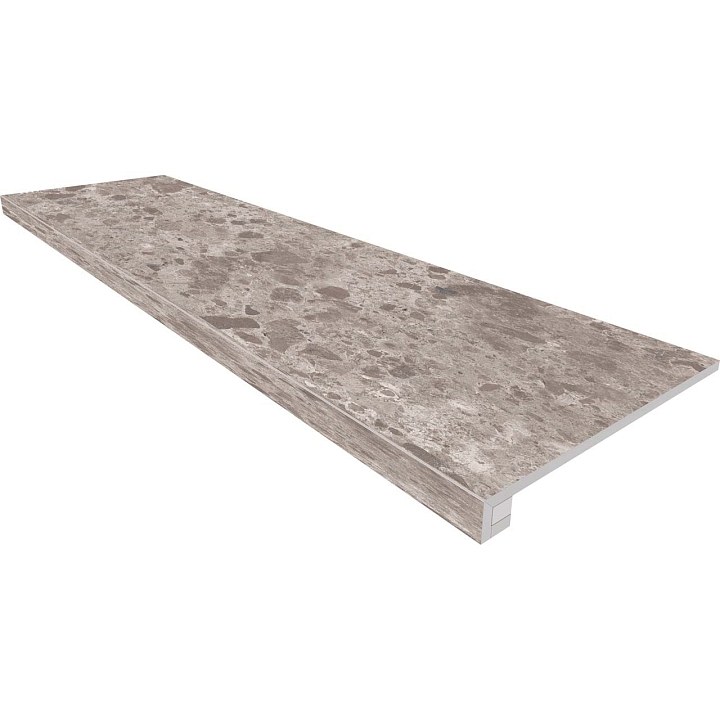Комплект (Ступень GR03 (33x120x9) непол. (прямоугол. бортик) без насечек + Подступенок (14,5x120x9))